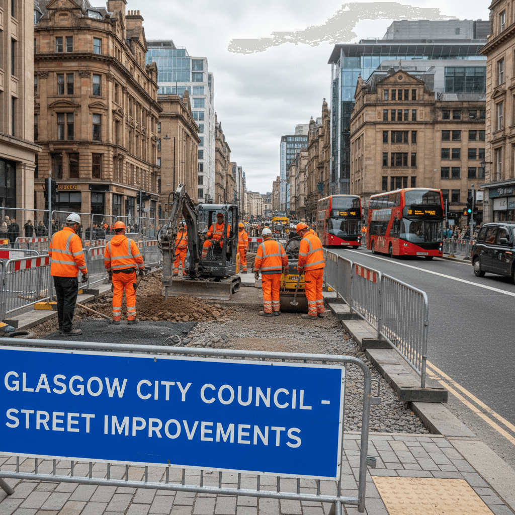 Street improvement project in progress with professional construction crew